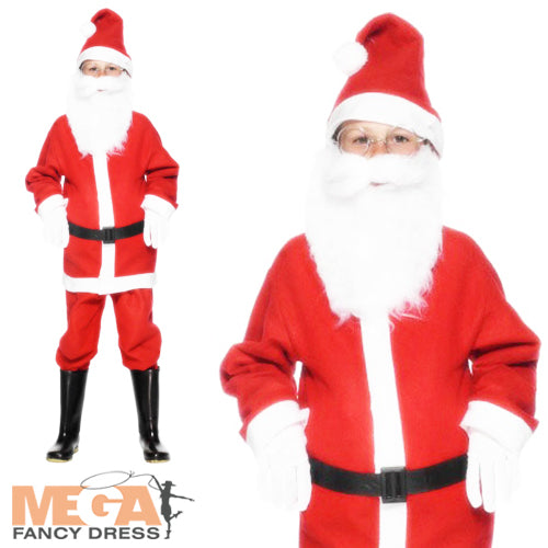 Kids Santa Claus Costume Christmas Fancy Dress