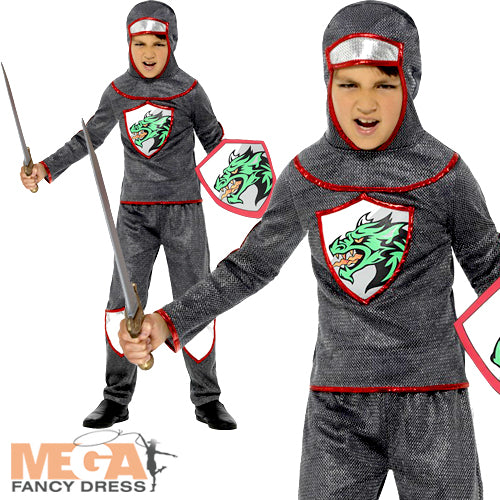 Deluxe Knight Boys Costume Historical Fancy Dress