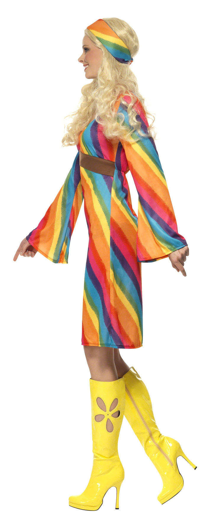 Ladies 60s Rainbow Hippie 70s Groovy Hippy Costume