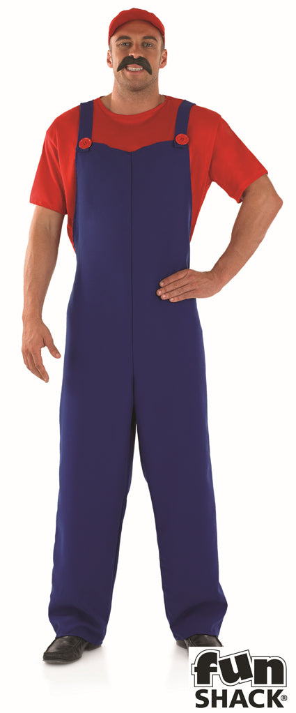 Mens Video Game Plumber 1980s Costume