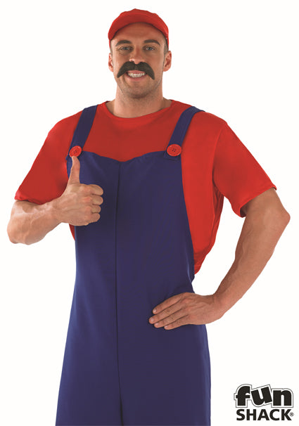 Mens Video Game Plumber 1980s Costume