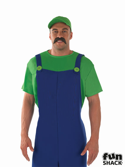 Men's Green Plumber's Mate Luigi Video Game Costume