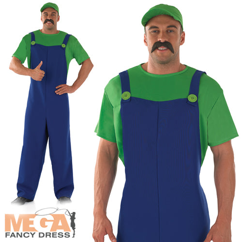 Men's Green Plumber's Mate Luigi Video Game Costume