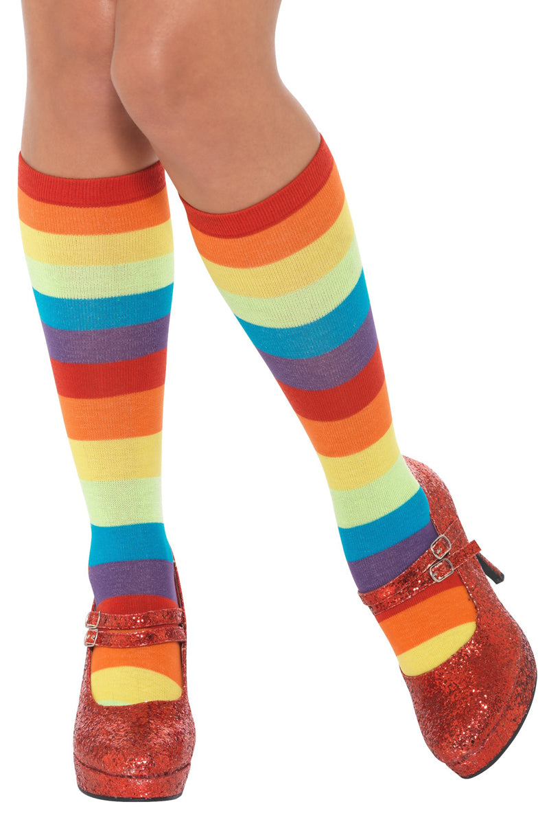 Rainbow Clown Socks Adults Costume Accessory
