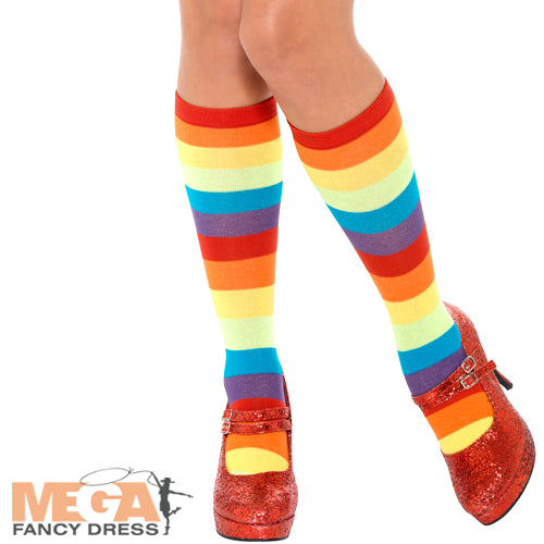 Rainbow Clown Socks Adults Costume Accessory