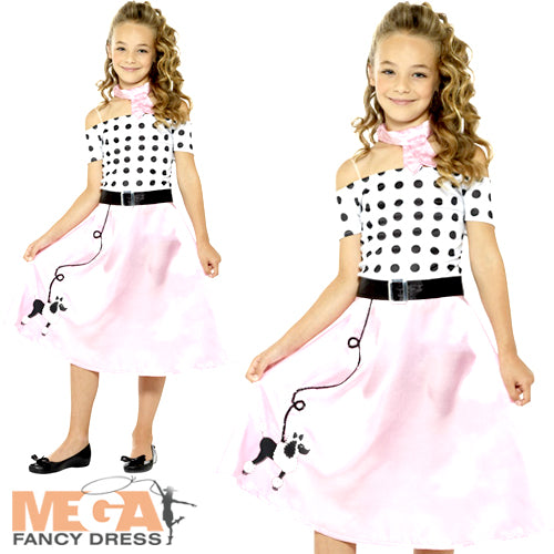 Girls 50s Poodle Rock and Roll Costume