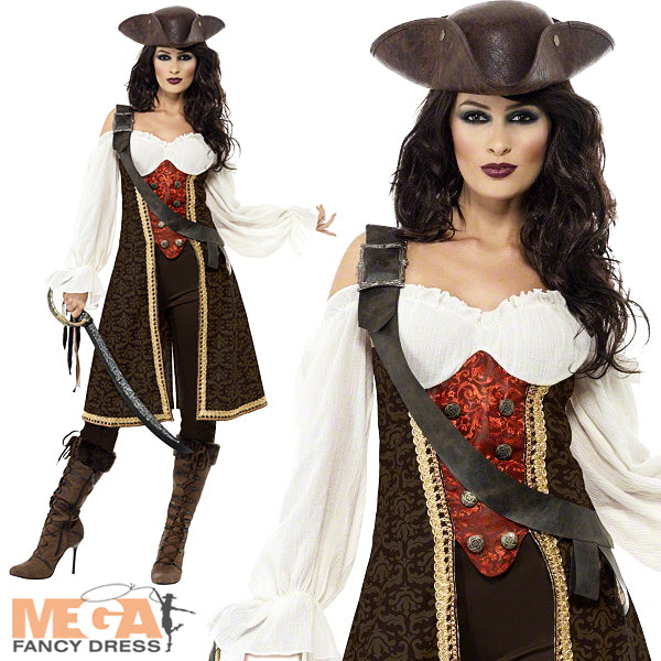 Women's Pirate Wench High Seas Fancy Dress Costume