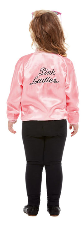 Girls 1950s Grease Movie Pink Ladies Jacket Fancy Dress Costume