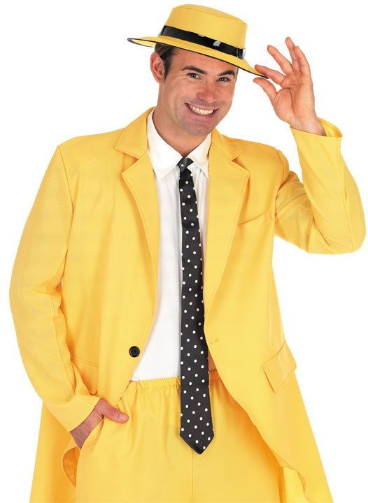 Mens Yellow Zoot Suit Fancy Dress Gangster Costume