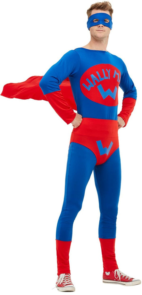 Mens Wallyman Funny Superhero Stag Night Party Costume