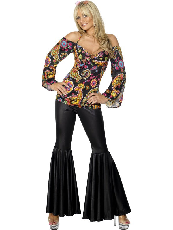Ladies 1960s-1970s Hippy Flares and Top Fancy Dress Costume