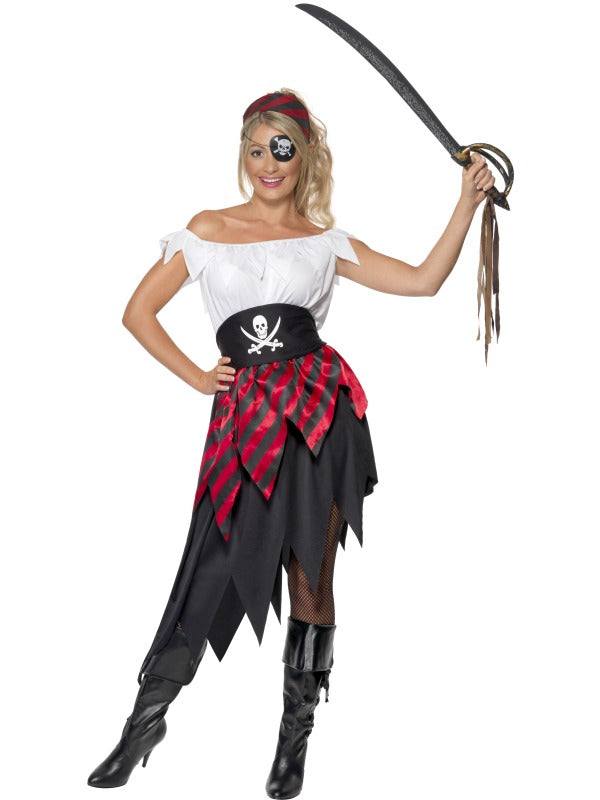 Ladies Pirate Wench Fancy Dress Pirates Party Costume