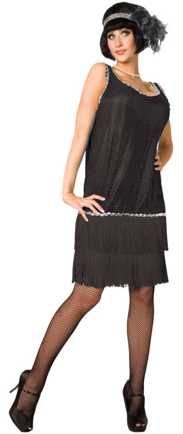 20s Black Flapper Girl Ladies Fancy Dress 1920s Charleston Gatsby Adults Costume 20s Black Flapper Girl Ladies Fancy Dress 1920s Charleston Gatsby Adults Costume