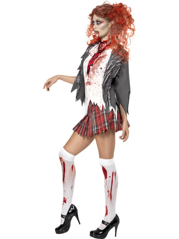 Halloween Zombie School Girl Fancy Dress Costume