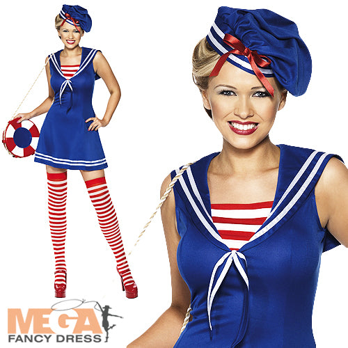 Ladies Sea Military Navy Uniform Sailor Cutie Fancy Dress Costume