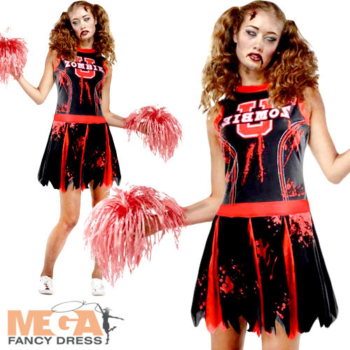 Halloween Undead Cheerleader Ladies Costume