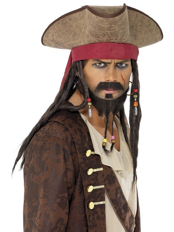 Pirate Hat With Dreadlocks Costume Accessory