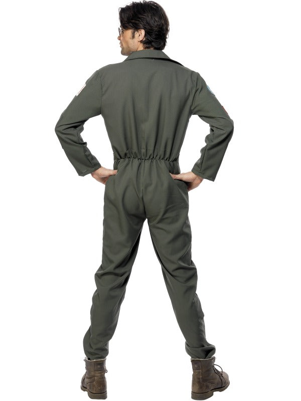 Men's Top Gun Deluxe 1980s Pilot Army Uniform Costume