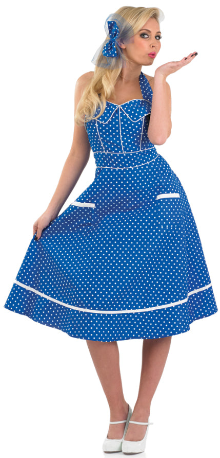 1950s Ladies Blue Dress Costume