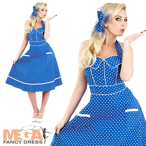 1950s Ladies Blue Dress Costume