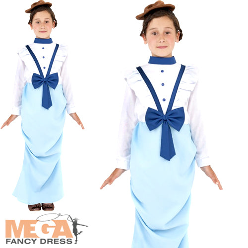 Girls Posh Rich Victorian Fancy Dress School World Book Day Costume