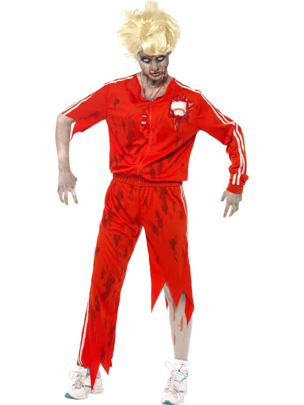 Ladies Halloween Zombie Sports Teacher Fancy Dress Costume