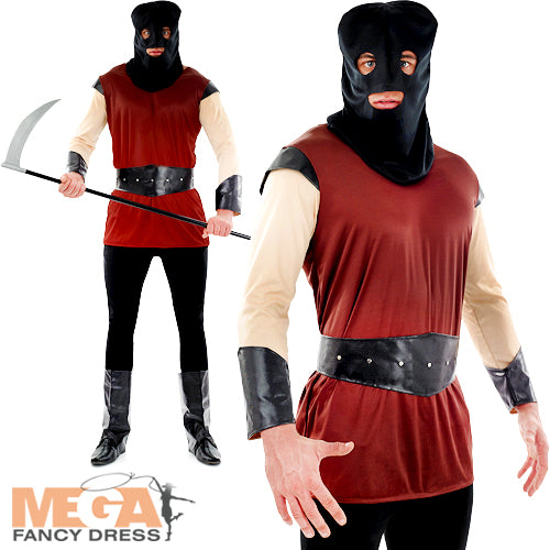Men's Executioner Halloween Dungeon Master Medieval Fancy Dress Costume