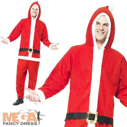 Men's Father Christmas Santa Claus Fancy Dress Festive Xmas Costume