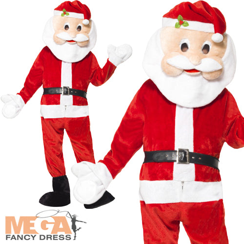 Santa Mascot Mens Costume Holiday Fancy Dress