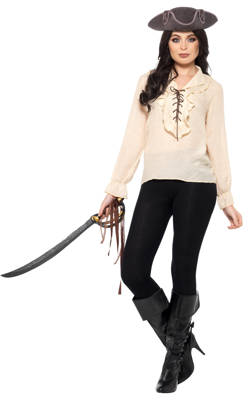 Classic White Pirate Shirt Adult Costume Accessory