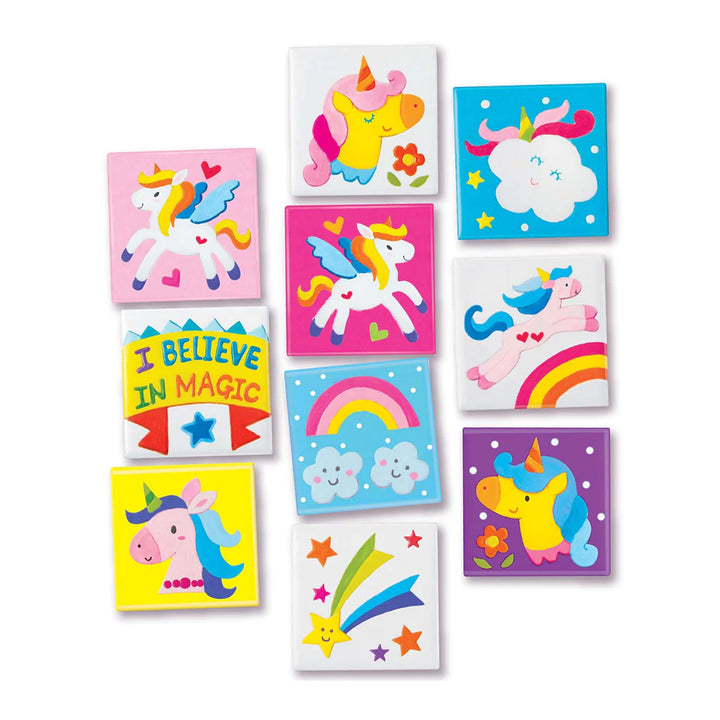 Unicorns Mini Tile Art Kids Fridge Magnet Arts & Crafts Set