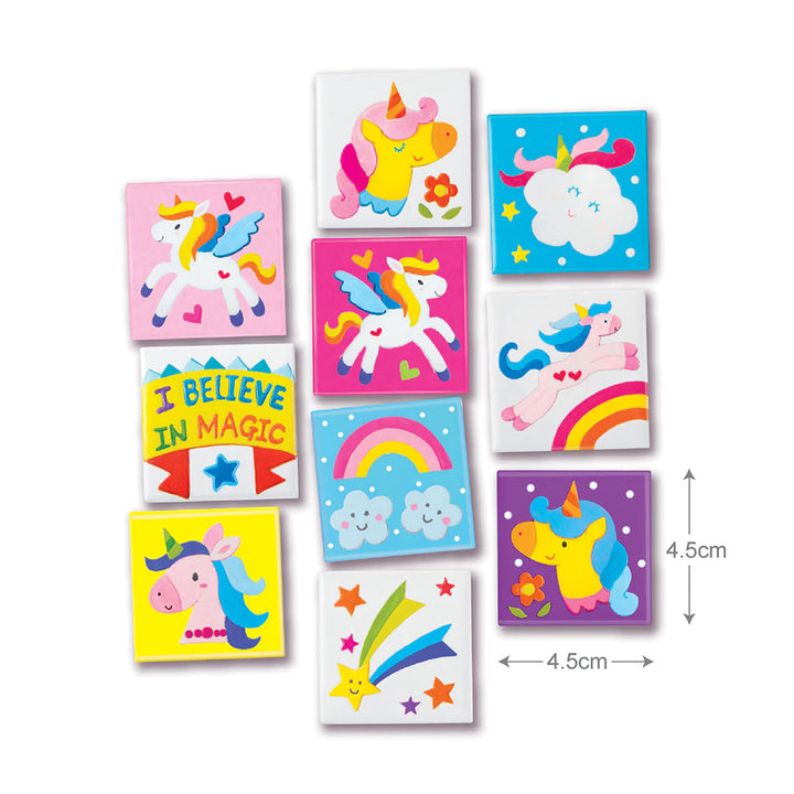 Unicorns Mini Tile Art Kids Fridge Magnet Arts & Crafts Set