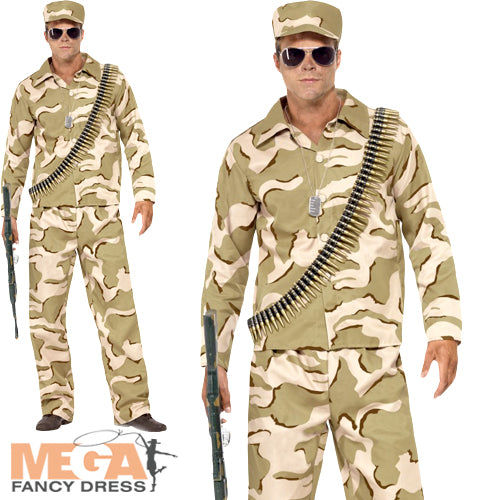 Men's Commando Camouflage Military Soldier Cadet Costume