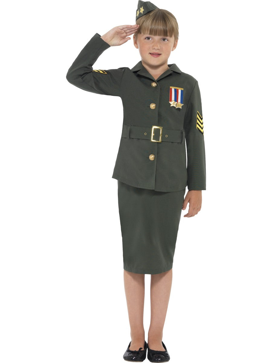 Shop WWII Army Girl Military Costume Mega Fancy Dress Mega Fancy Dress UK