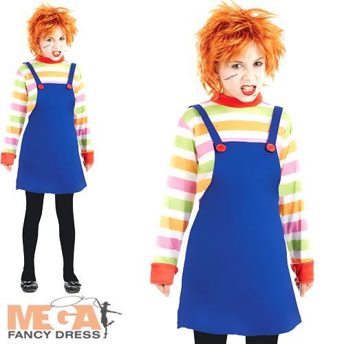 Girls Evil Dummy Doll Halloween Horror Costume