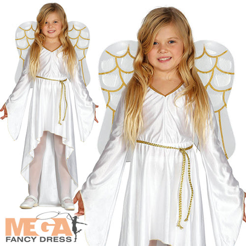 Girls Golden Angel Christmas Nativity Costume