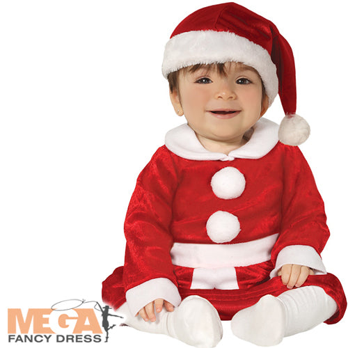 Girls Little Miss Santa Claus Festive Christmas Fancy Dress Costume