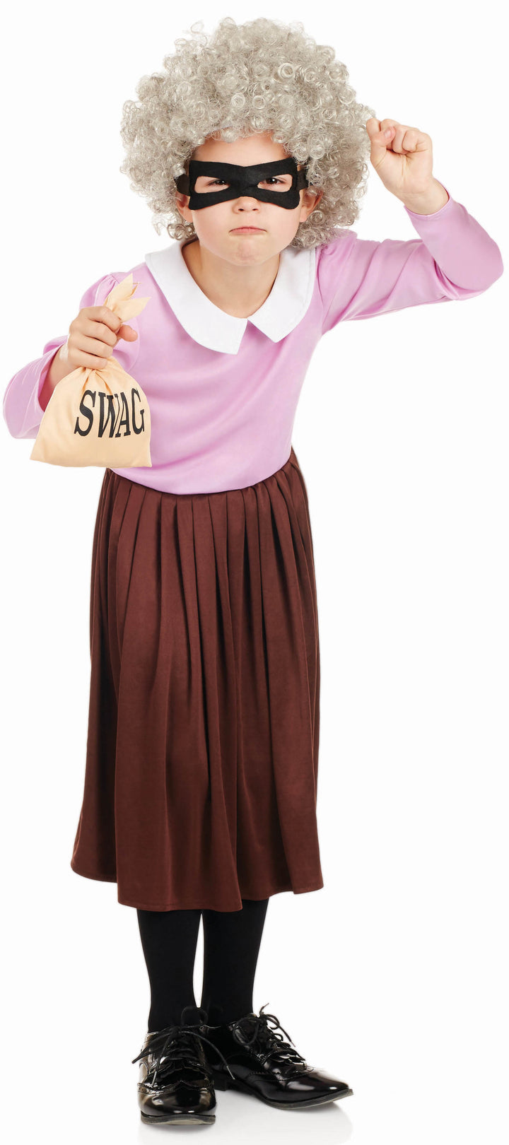 Burglar Granny Girls Fancy Dress Novelty Costume