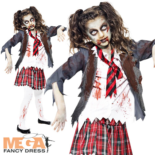 Spooky Zombie School Girl Fancy Dress