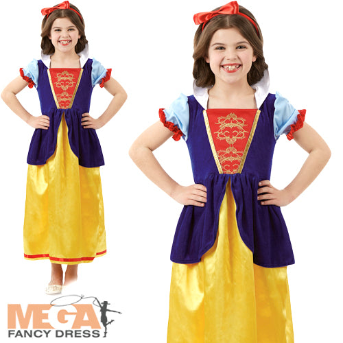 Girls Snow White Fairy Tale Princess World Book Day Costume