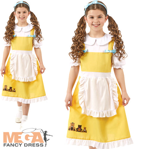 Girls Goldilocks Fancy Dress Fairy Tale Book Day Costume