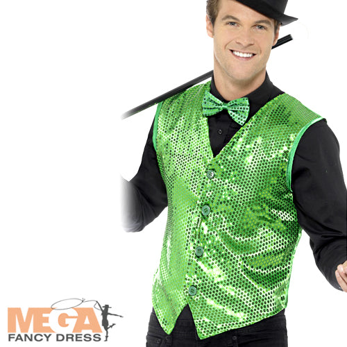 Sparkling Green Sequin Waistcoat