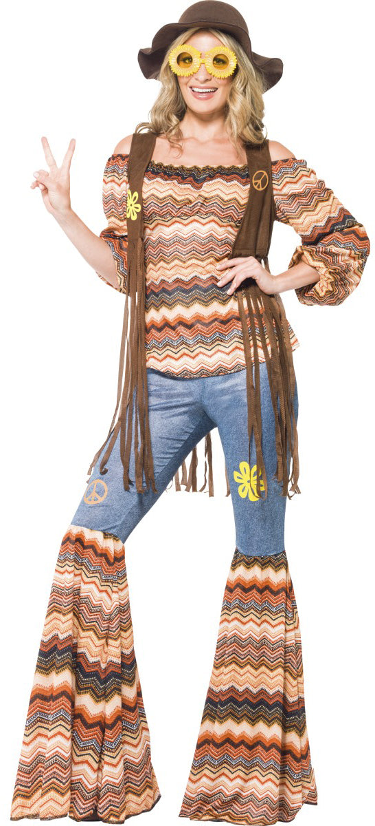 knee length dresses for ladies Harmony Hippie Costume, UK 8-10