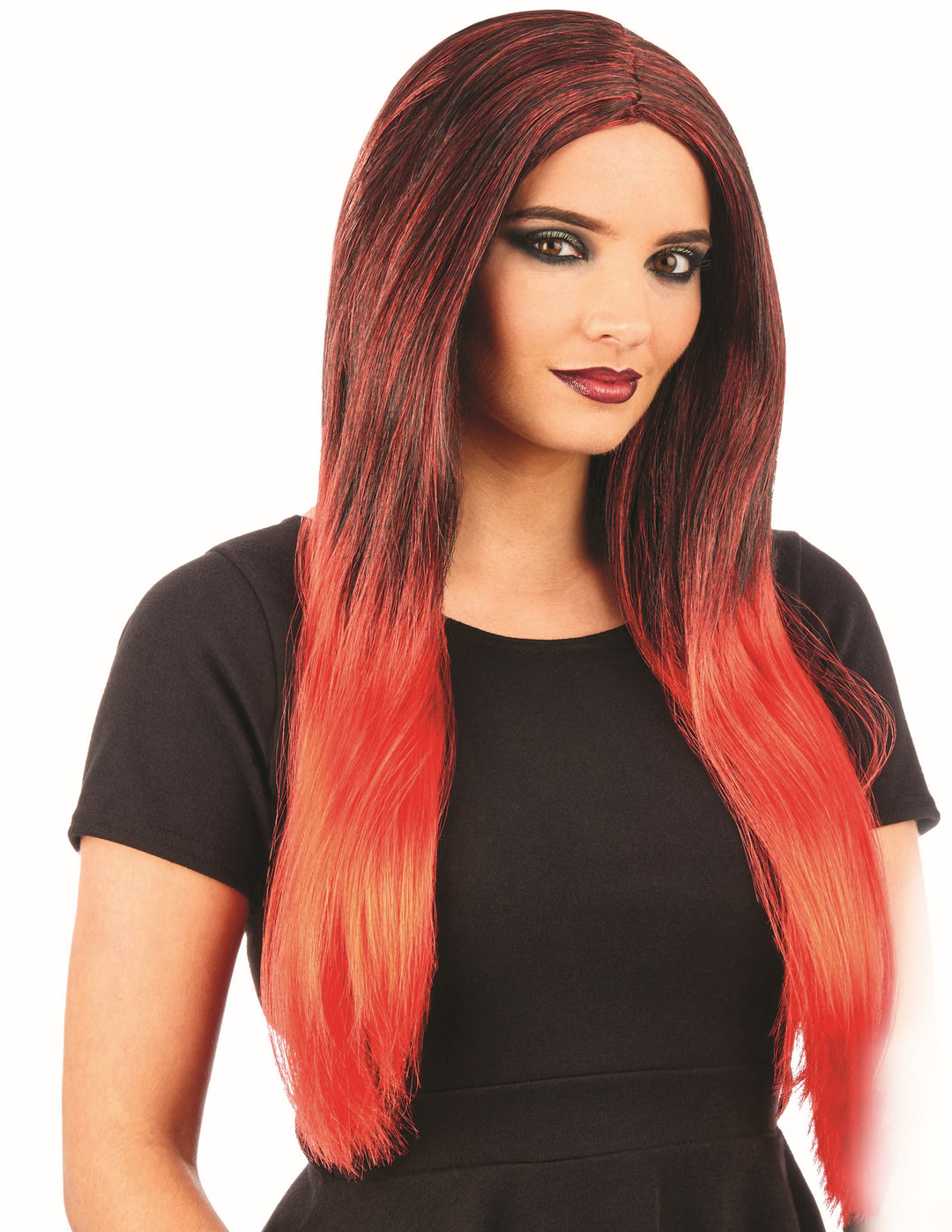 Red & Black Ombre Ladies Wig