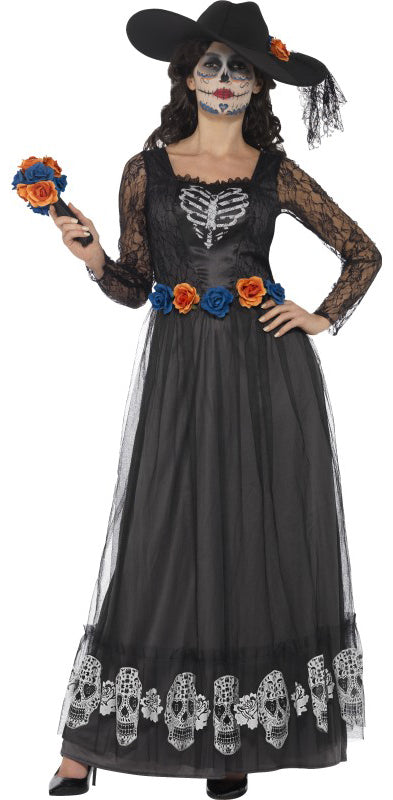 Day of the Dead Themed Skeleton Bride Ladies Costume