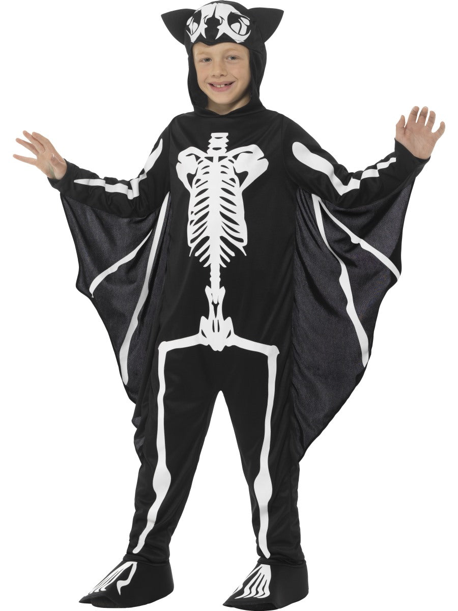 Kids Bat Skeleton Fancy Dress Gothic Halloween Animal Costume