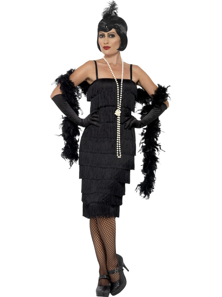 1920s Black Flapper Elegant Costume