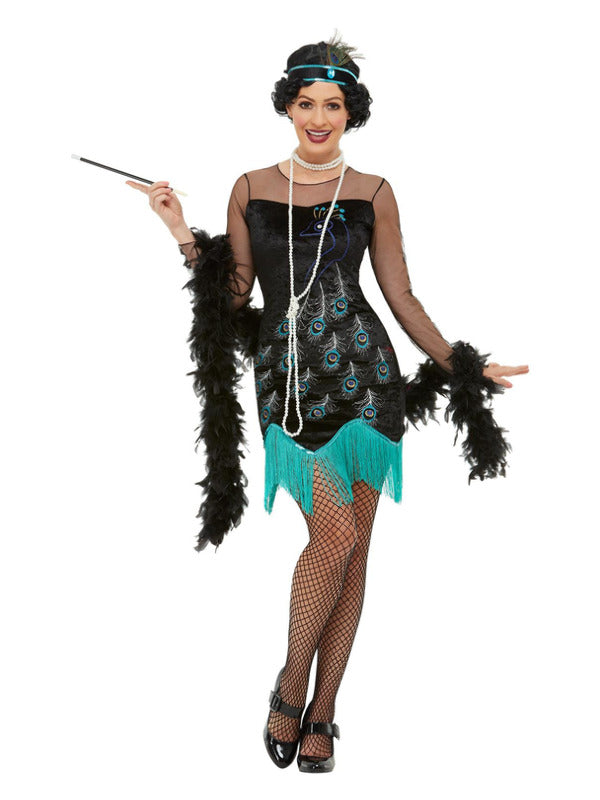 Roaring 20s Peacock Flapper Costume for Ladies