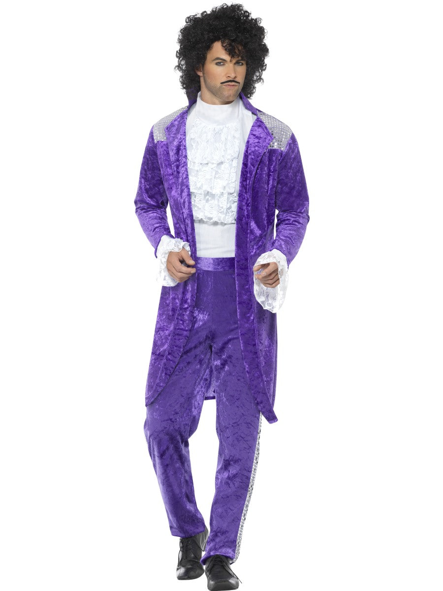 Retro 80s Purple Rockstar Musician Costume