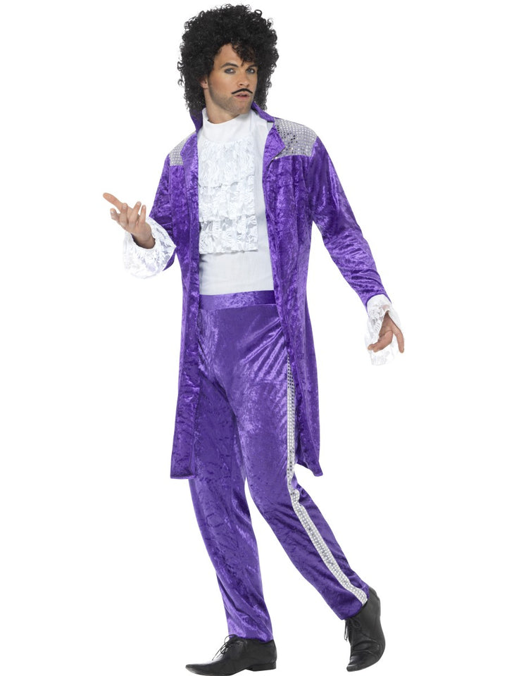 Retro 80s Purple Rockstar Musician Costume